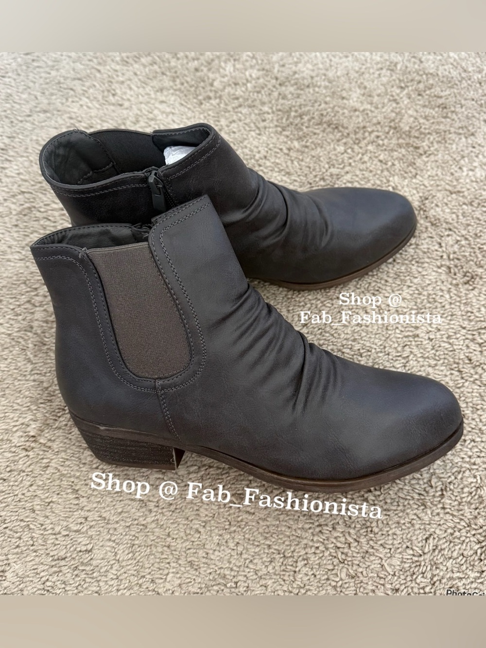 Vegan Leather Chocolate Brown ankle boots booties 9